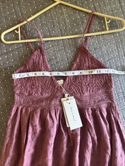 Sim & Sam XS Maxi Dress NWT Cotton Linen Boho Cottagecore Dusty Rose Sundress