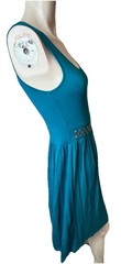 PINK ROSE PREMIUM QUALITY TEAL STUD DETAIL SCOOP NECK SLEEVELESS DRESS SZ S