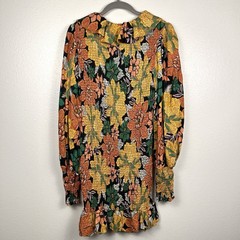 NWT Farm Rio Medium Multicolor Tropical Floral Smocked Long Sleeve Mini Dress