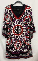 Nicole by Nicole Miller Dress Medallion Bandana Pattern 3/4 Sleeve Womens Sz 14