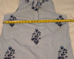 Vineyard Vines Performance Seersucker Dress L Blue White Stripe Floral Nautical
