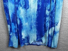 Catherines Maxi Tank Dress Women’s 1XWP Petite Beaded Sleeveless Blue Watercolor