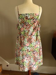 Women’s 1X Floral Cowl Neck Slip Dress Cottagecore Boho-chic Adjustable Straps