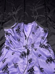 Lilac Floral Mini Dress- Adjustable Straps- Lightweight & Comfortable Size M