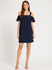 NWT Topshop Navy Cold Shoulder Ring Strap Shift Dress Women&rsquo;s Size (US 2 / UK 6)