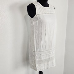 Old Navy White Rayon Tank Top Round Neck Thigh Length Sheath Dress Size XS