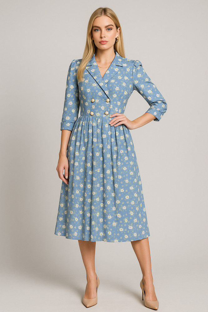 Vintage Breli Dress Womens 10 Cottagecore Dainty Floral Pleated Retro Grannycore