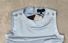 NWT Ted Baker Nedeli Ice Blue Sheath Dress Pastel Button US Sz 4 MSRP $288
