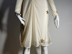 Burberry Star Motif Gathered Midi Dress UK4 XS New