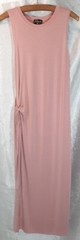 Daily Collection Sz M Body Con Midi Tank Dress Side Cinch Tie Slit Blush Lt Pink