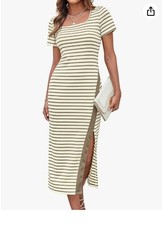 The Drop Women&rsquo;s Athena V-neck Silky Midi Dress
