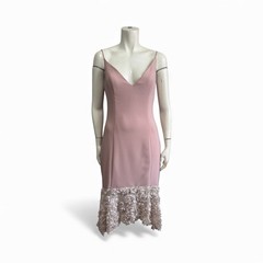 Maria Bianca Nero Milly Blush Pink Midi Slip Dress Size 8 Sexy Romantic Lace