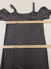 Anthropologie Cloth & Stone Midi Dress S Gray Acid Wash Cold Shoulder Minimilast