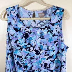 NEW Chico&rsquo;s Ellie Layered Knee Tank Dress XL Butterfly Lilac Floral Feminine