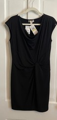 Michael Kors Women’s Black Dress Size Med Cap Sleeves Knee Length Stretch NWT