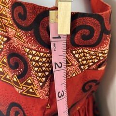 Vtg Tropical Maxi Dress Womens M Red Head Scarf Tribal Aruba *Read Measurements*