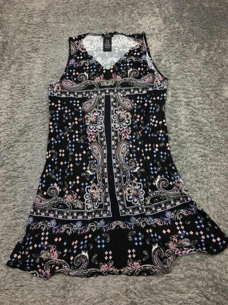 Premise Sleeveless Dress Womens Size XL Black Rayon Knee Length