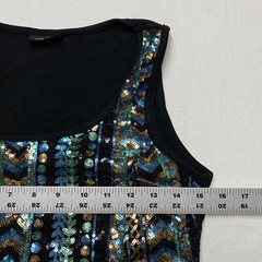 Rue 21 Bodycon Dress sz XS Black Multicolor Sequin Y2K Clubcore Party Girl