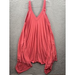 Free People FP Movement Dress Women M Pink Sleeveless V-Neck Pockets Hot Tropics