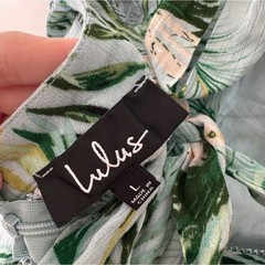 NEW!! Lulus St Tropez Mint Blue Leaf Print Halter Dress