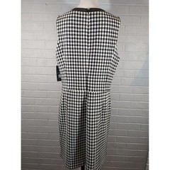 LAUREN Ralph Lauren Womens Black White Herringbone Sleeveless Dress 16 Preppy