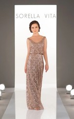 Sorella Vita Plus 26 Sequin Dress Gold Sequin Formal MOB MOG Wedding Guest -READ