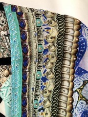 Camilla Andalusia Kimono Sleeve Silk Cover Up Kaftan Dress W/ Tie & Crystals 2/M