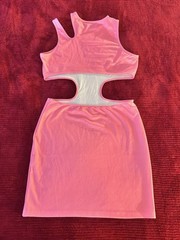 Women&rsquo;s Bodycon Dress Activewear Mini Dress with Cute Out Design Pink Size L