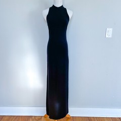 Rebecca Collection | EU38 6 Sexy Maxi Mock Neck Halter Stretch Dress Back Slit