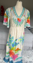 598$ Johnny Was Melissa Multicolored Tami Maxi Dress Size MEDIUM