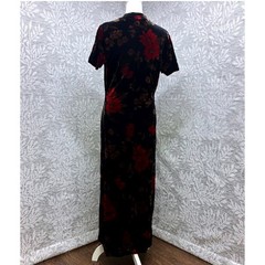 Vtg Kathie Lee Velvet Floral Maxi Dress Large Whimsigoth Dark Victorian Romance