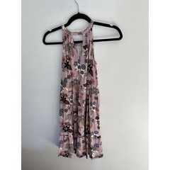 Loft Floral Halter Mini Dress Pink XS Petite Wedding Guest Bridal Baby Shower