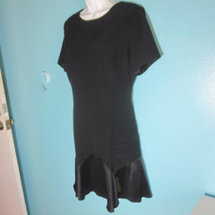VINTAGE Jessica McClintock Black Mini Dress with Ruffle Hem Size 14 Rear Zipper