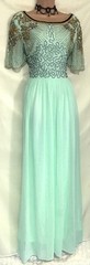 VIRGOS LOUNGE (16) Green Bead & Sequined Evening Dress /Weddings/Holidays/Cruise