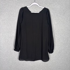 Lulus Dress Medium Flowy Puff Sheer Twee Career Church Shift Quiet Whimsigoth