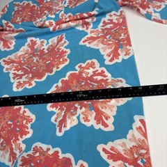 Crown & Ivy Women Size 4 Dress Blue Coral Reef Shift Rayon Light Beach Casual
