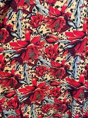 1X/2X/3X Black Red Leopard Print Sequin Kaftan Knit Beach Cover Dress Nightgown