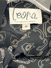 LEONA by Lauren Leonard 100% Silk Telephone Belted Dress Size Medium USA Made EC