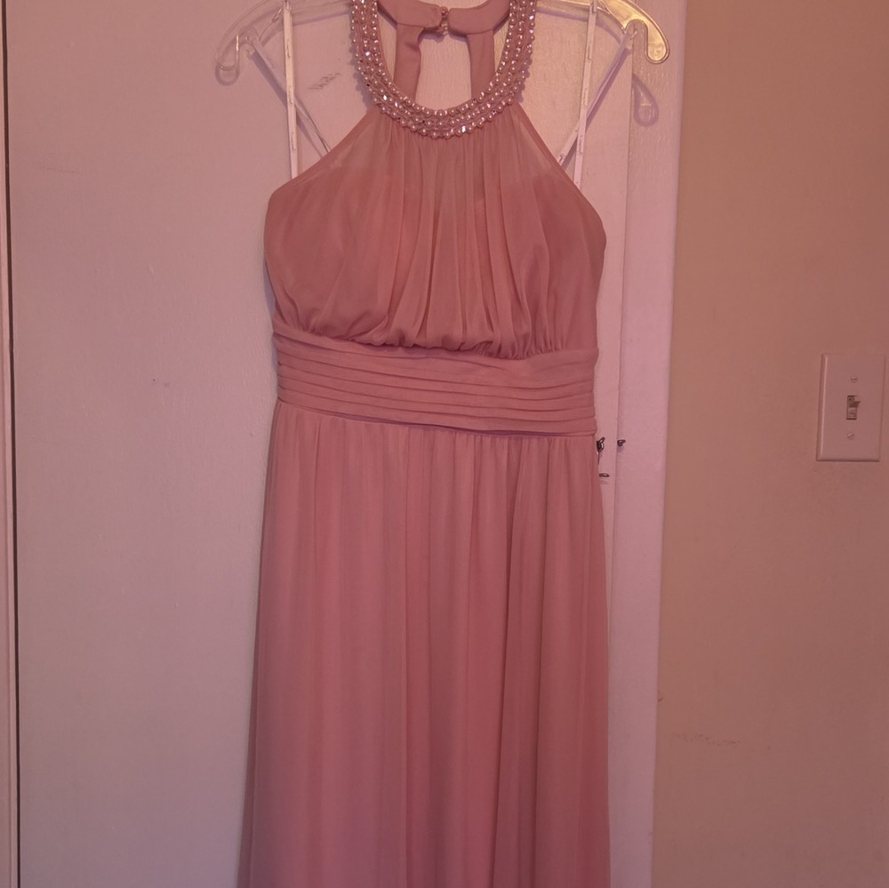 Speechless Pink Beaded Halter Neck Sleeveless Maxi Dress Long Size 11