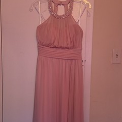 Speechless Pink Beaded Halter Neck Sleeveless Maxi Dress Long Size 11
