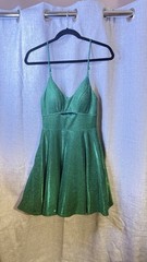 CITY VIBE Woman Metallic Or Chameleon Green Dress 3￼(pockets)