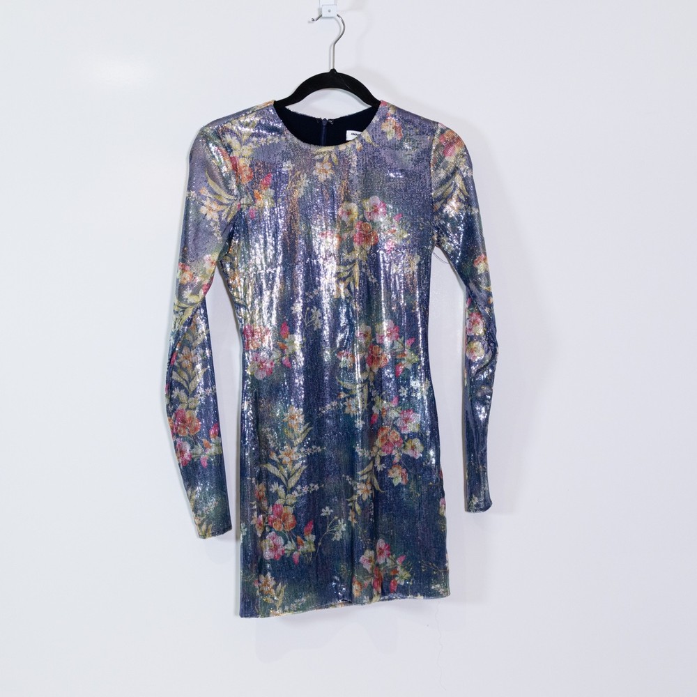 Amanda Uprichard Ayla Allover Sequin Sparkle Embellished Mini Dress Lulia Print