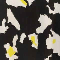 VTG CACHE Black, Yellow and White Crew Neck Sleeveless Y2K Dress Sz 4