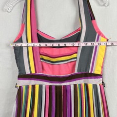 As U Wish Mini Dress Womens Small Striped V-Neck Cut Out Back Party Beach