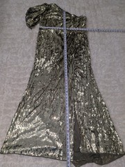 Mac Duggal Gold Size 16 One shoulder Gown high slit
