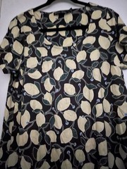 Gudrun Sjoden 100% cotton jersey lemon flounce dress S may fit M L XL OS