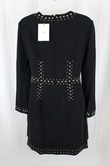 A.L.C. NWT Women&rsquo;s Black Madison Studded Long Sleeve Mini Dress Size 4