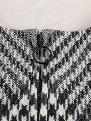 Fred Perry Black White Houndstooth Sleeveless Shift Dress Womens UK 8 Wool