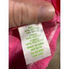 Lilly Pulitzer Pink Floral Eyelet Strapless Fit & Flare Dress Size 8 Hot Pink