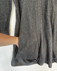 Kensie Womens Long Sleeve Hoodie Drape Pocket Sweatshirt Dress Small Gray
